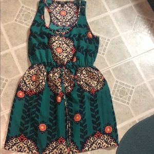 Printed turquoise dress